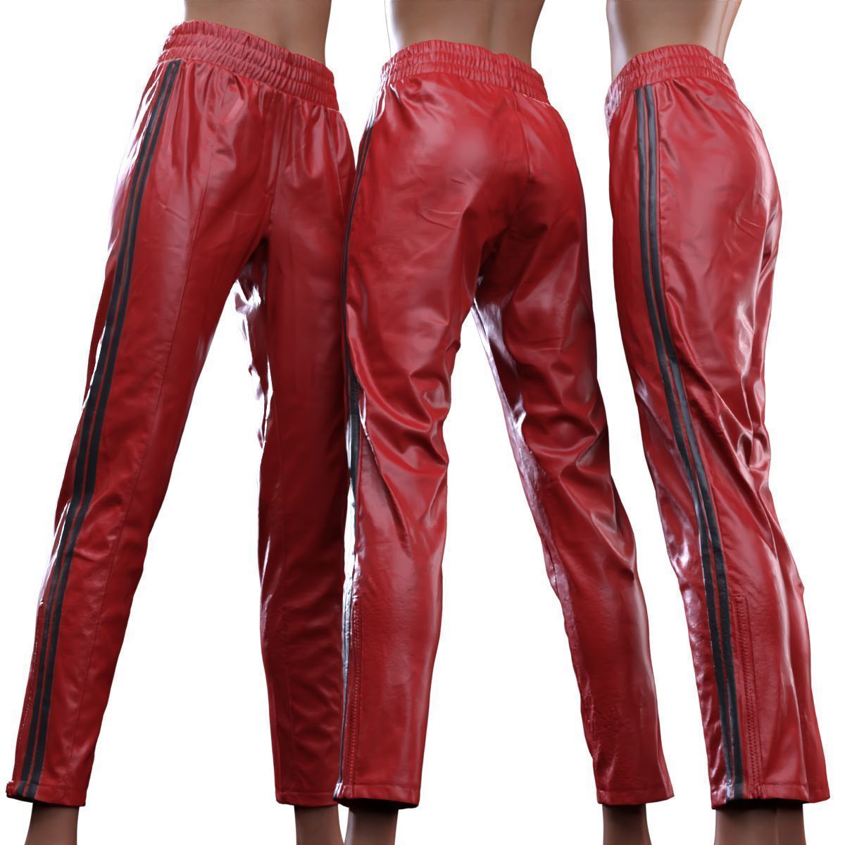 Stripes Jogging Trousers 3D model_12