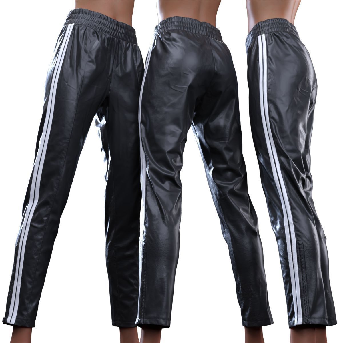 Stripes Jogging Trousers 3D model_13