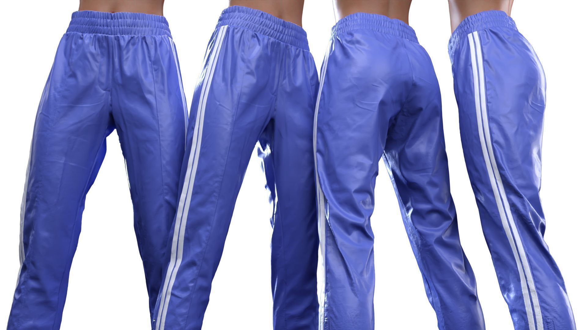 Stripes Jogging Trousers 3D model_15