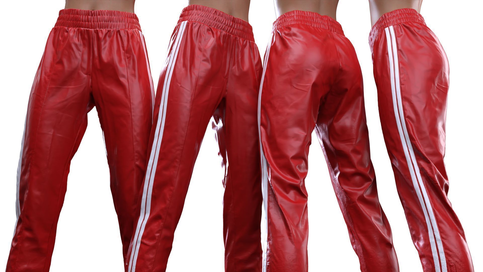 Stripes Jogging Trousers 3D model_16