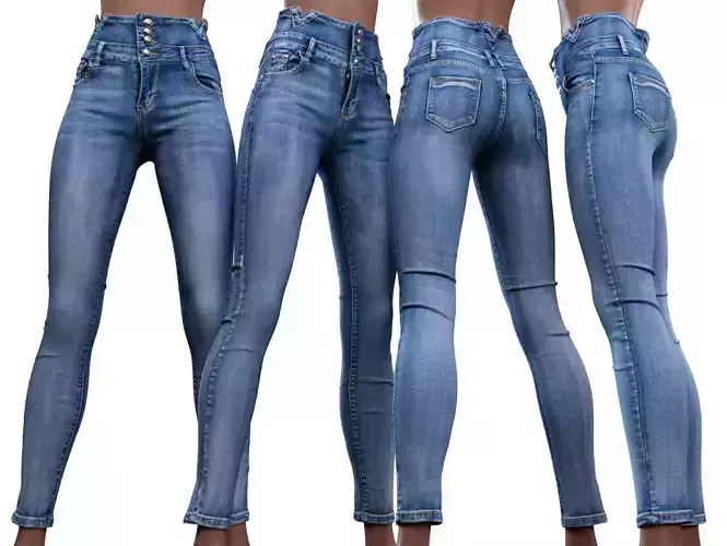 Stretchy Jeans Trousers 3D model