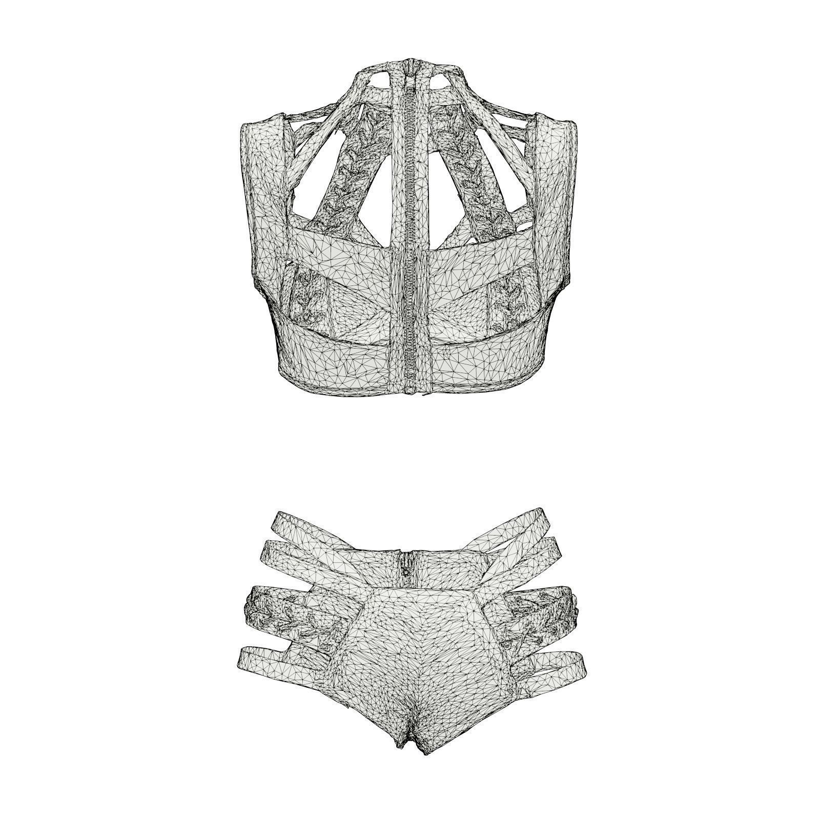 Straps Combo Shorts Top 3D model_7