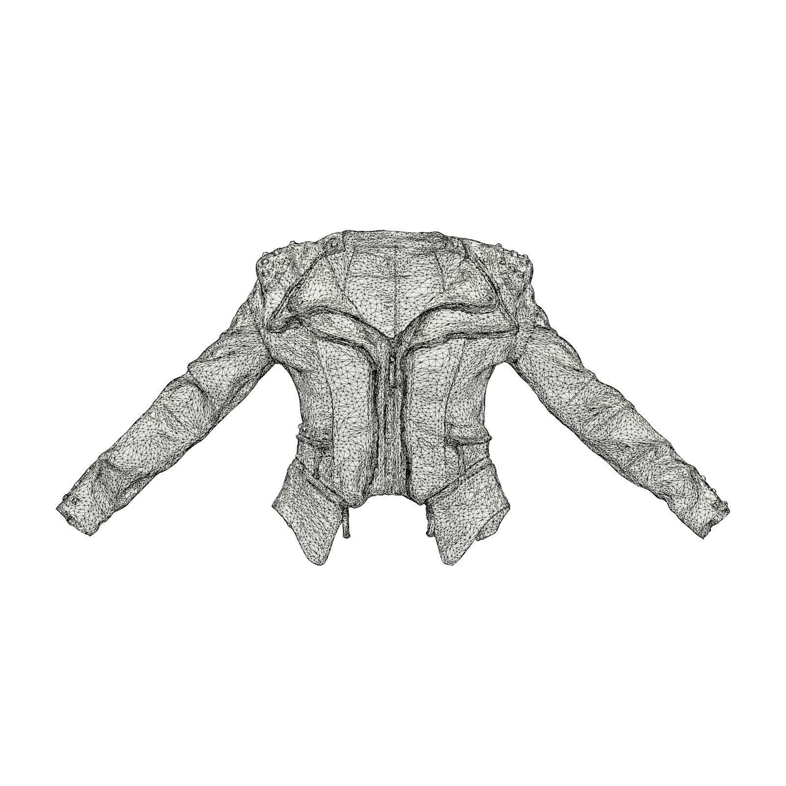 Spiky Jeans Jacket 3D model_6