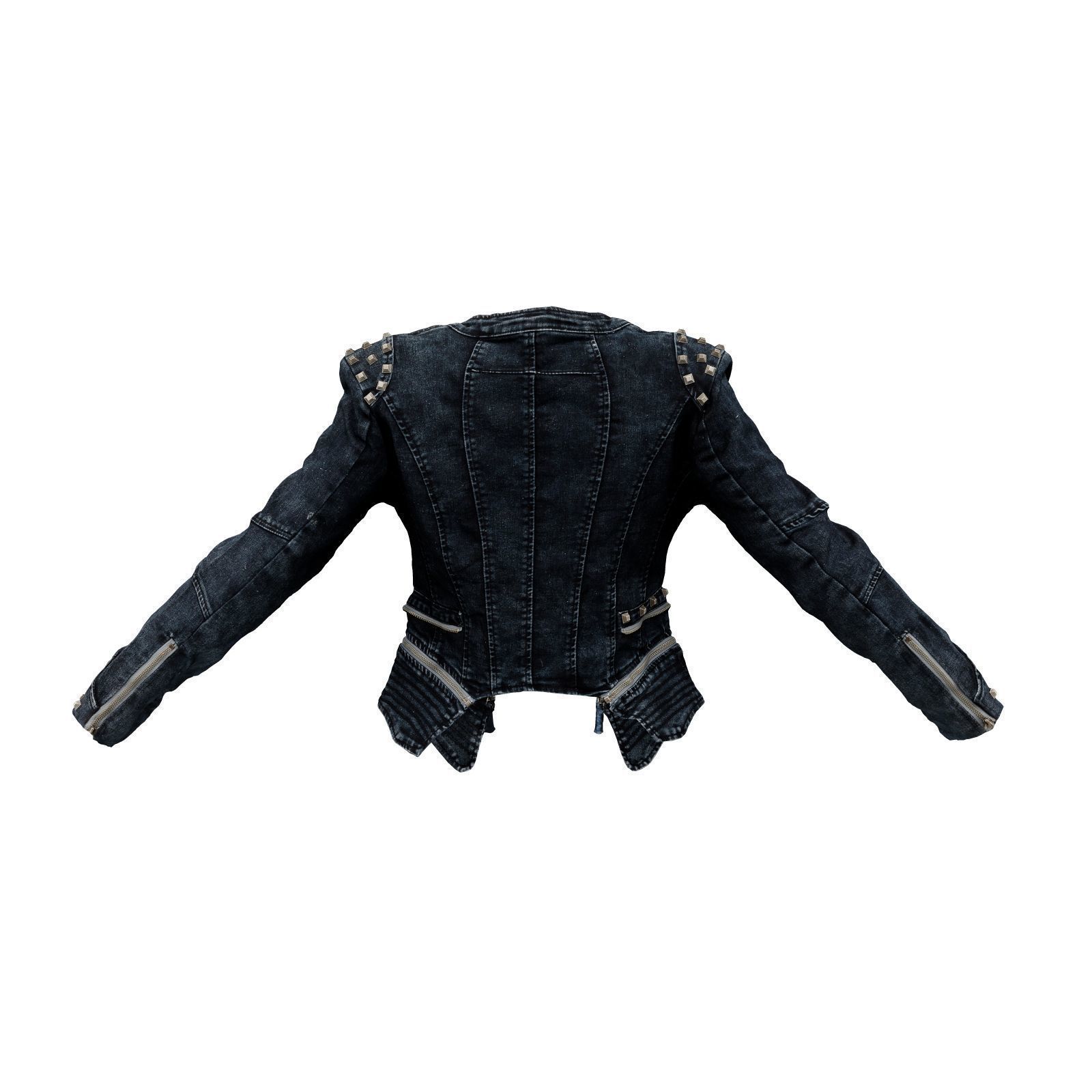 Spiky Jeans Jacket 3D model_2