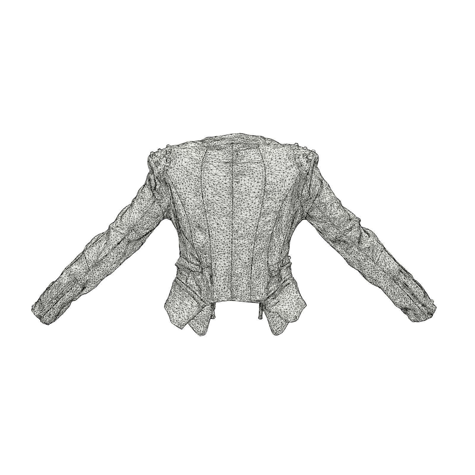 Spiky Jeans Jacket 3D model_7