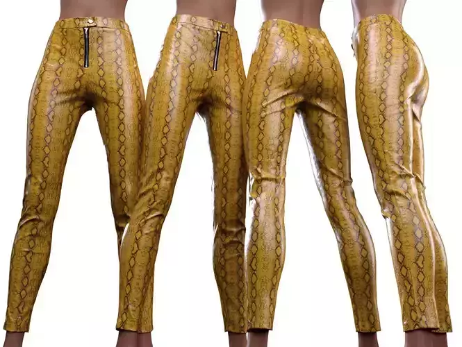 Snake Scale Vinyl Trousers 3D model