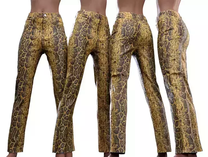 Snake Pattern Trousers 3D model
