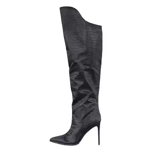 Snake Pattern Boots 3D model