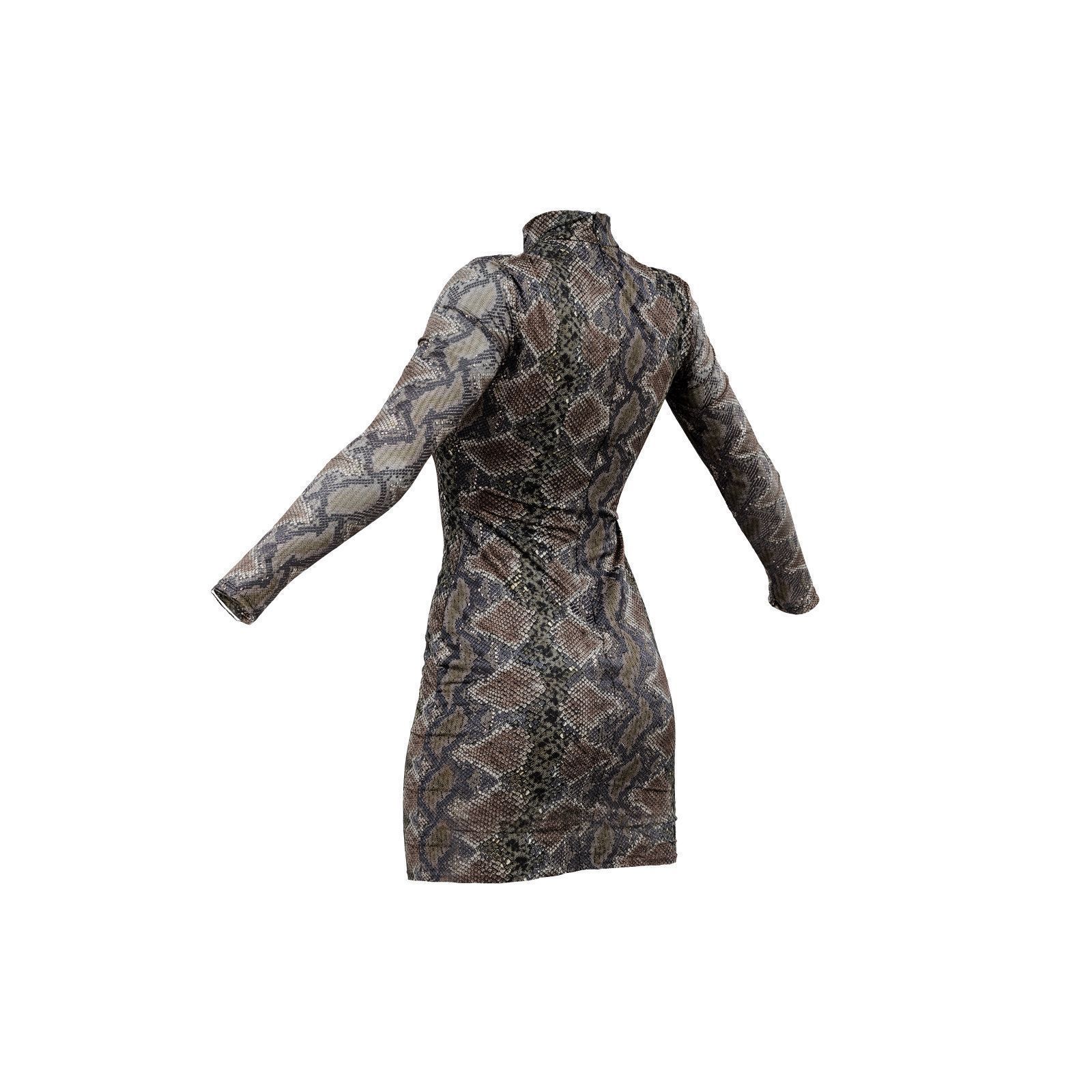 Snake Dress 3D model_3