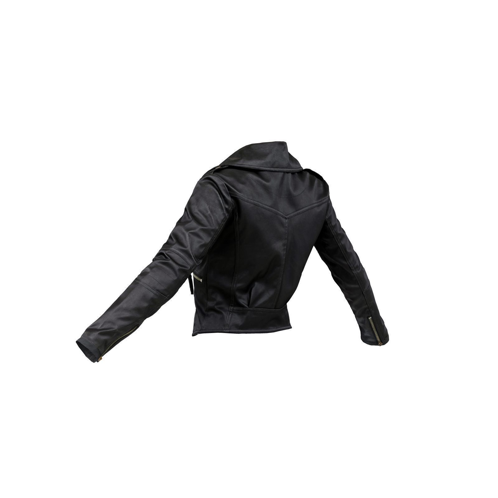 Slim Leather Jacket 3D model_3