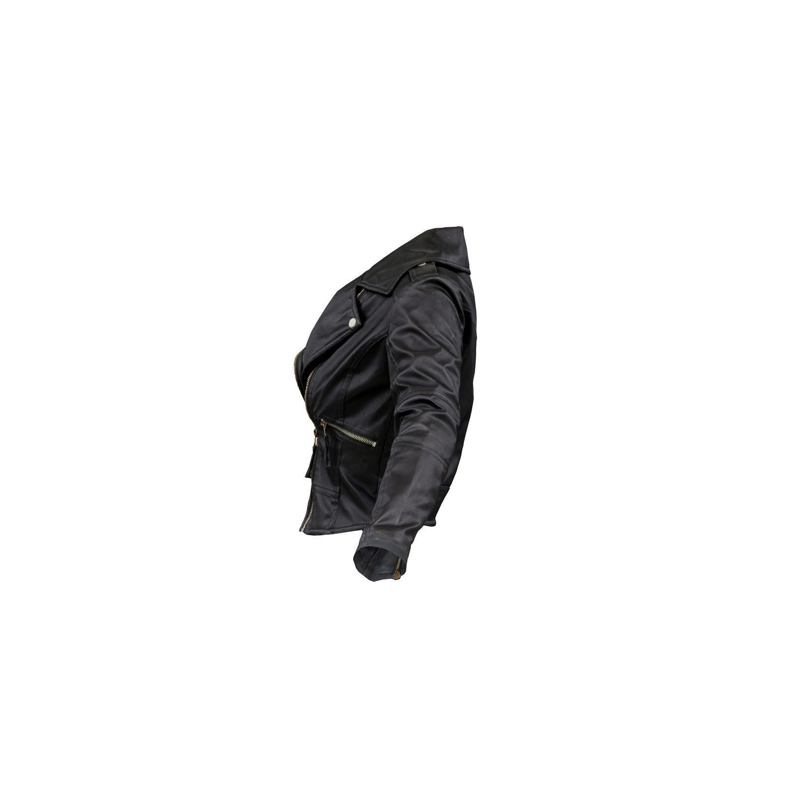 Slim Leather Jacket 3D model_4