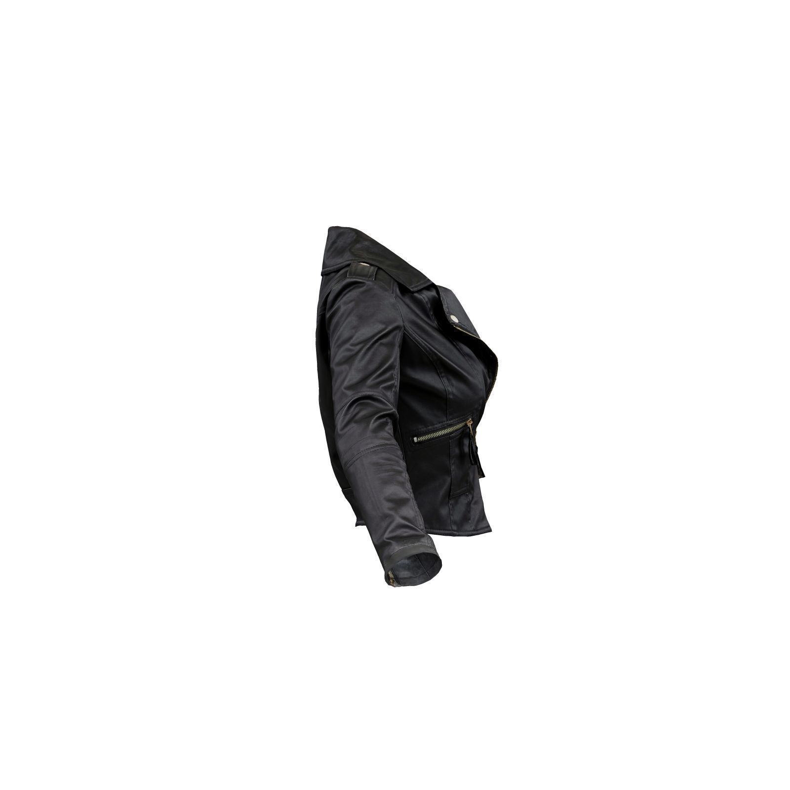 Slim Leather Jacket 3D model_5