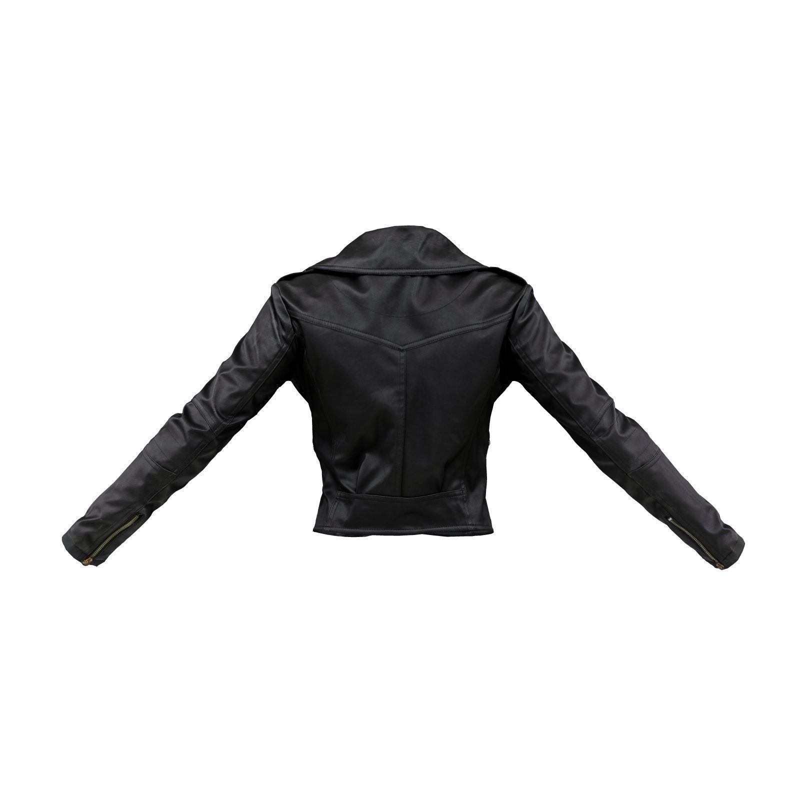 Slim Leather Jacket 3D model_2