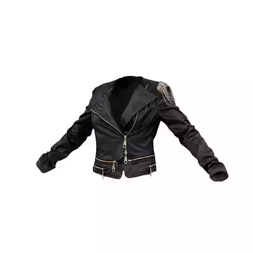 Shoulder Chains Leather Jacket 3D model