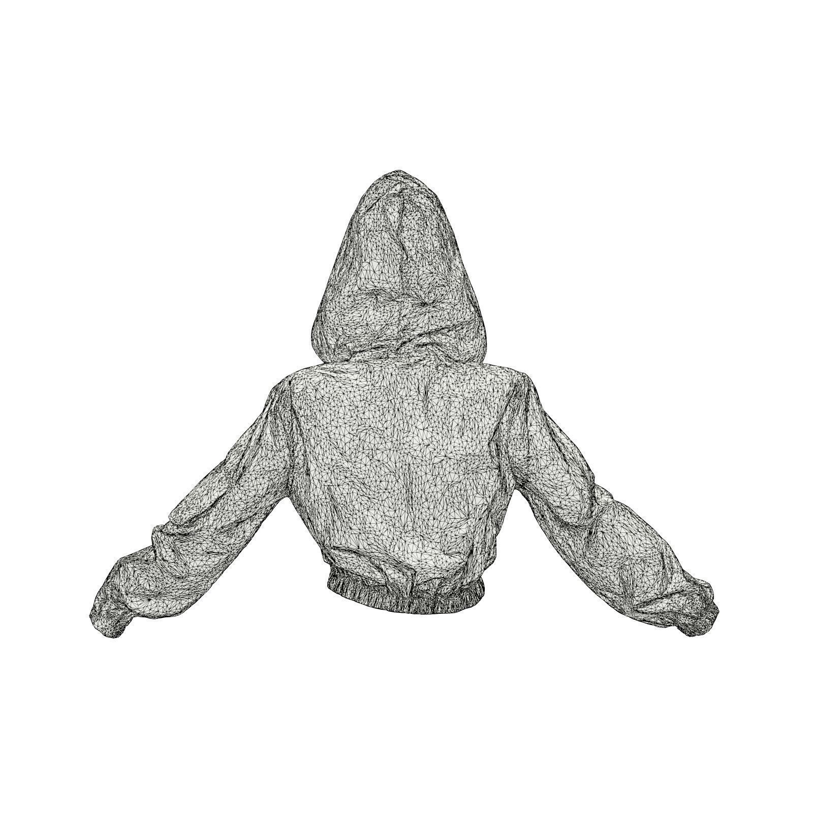 Shiny Hoodie Jacket 3D model_7