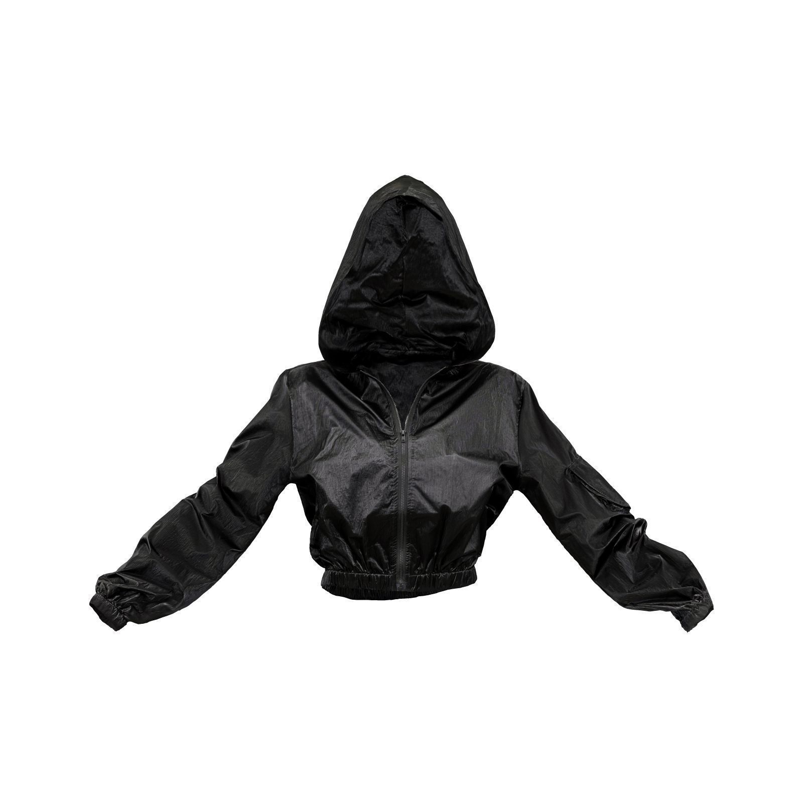 Shiny Hoodie Jacket 3D model_1
