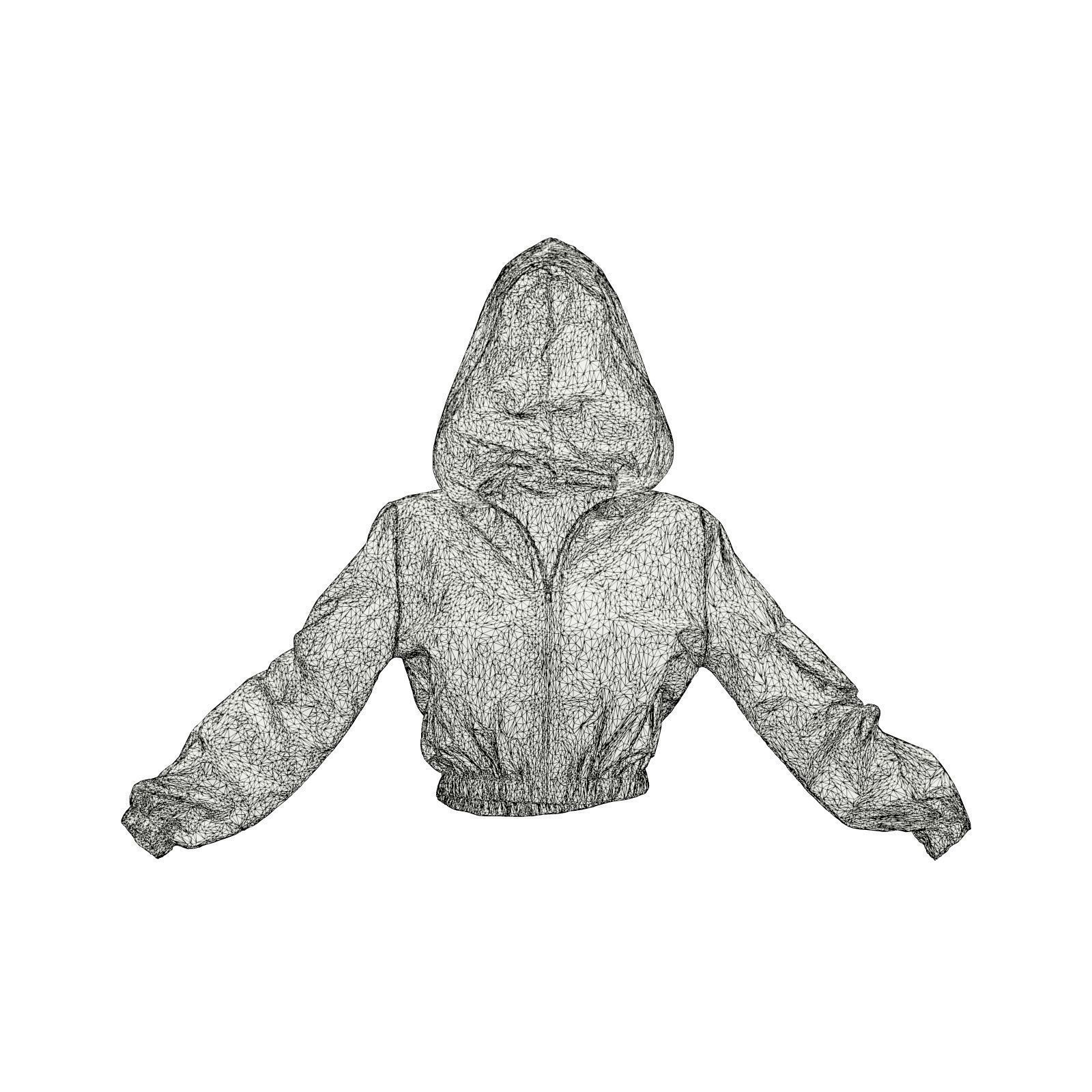 Shiny Hoodie Jacket 3D model_6