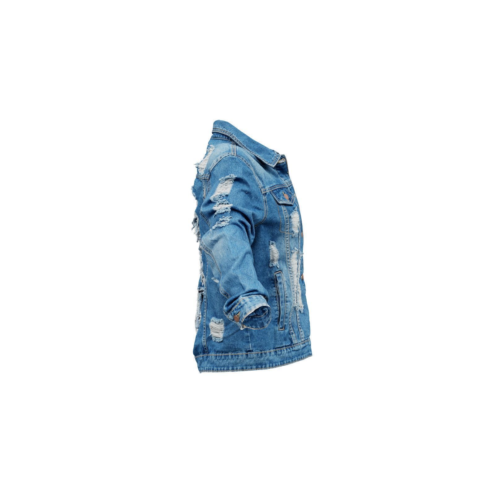 Ripped Back Jeans Jacket 3D model_5