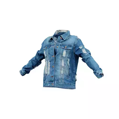 Ripped Back Jeans Jacket 3D model