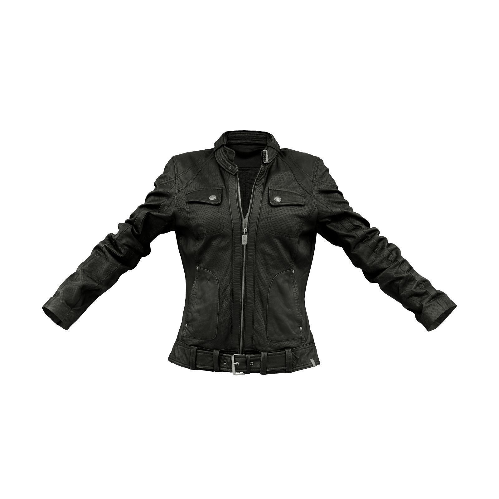 Punctured Leather Jacket 3D model_1