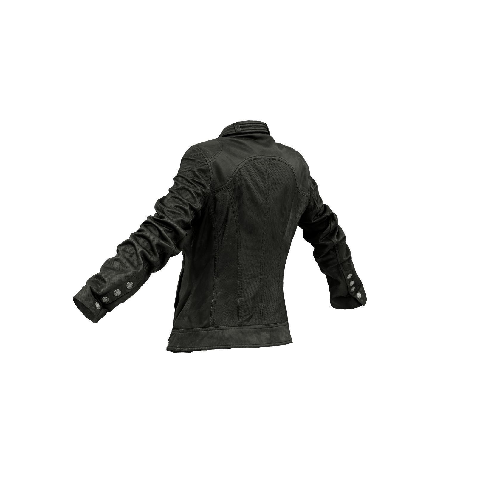 Punctured Leather Jacket 3D model_3