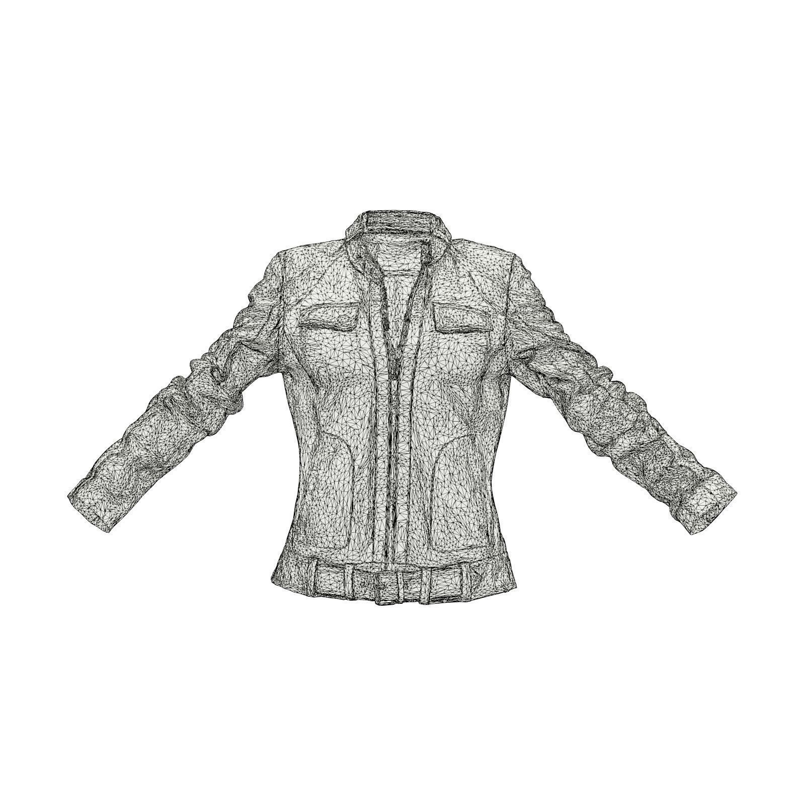 Punctured Leather Jacket 3D model_6