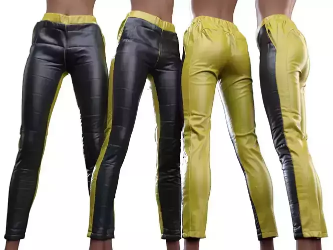 Padded Leather Leggings 3D model