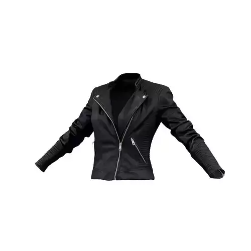 Padded Leather Biker Jacket 3D model