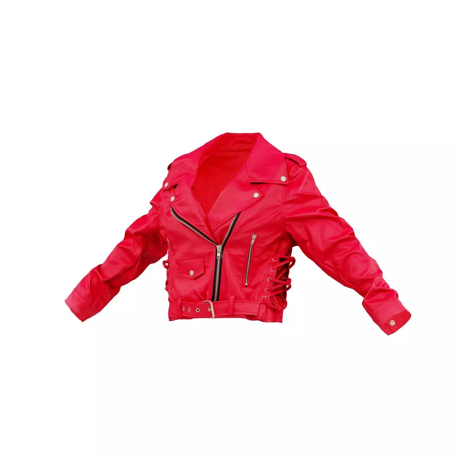 Oversized Biker Jacket 3D model_0