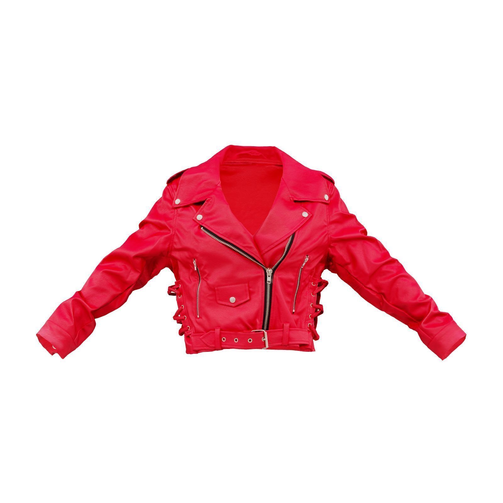 Oversized Biker Jacket 3D model_1