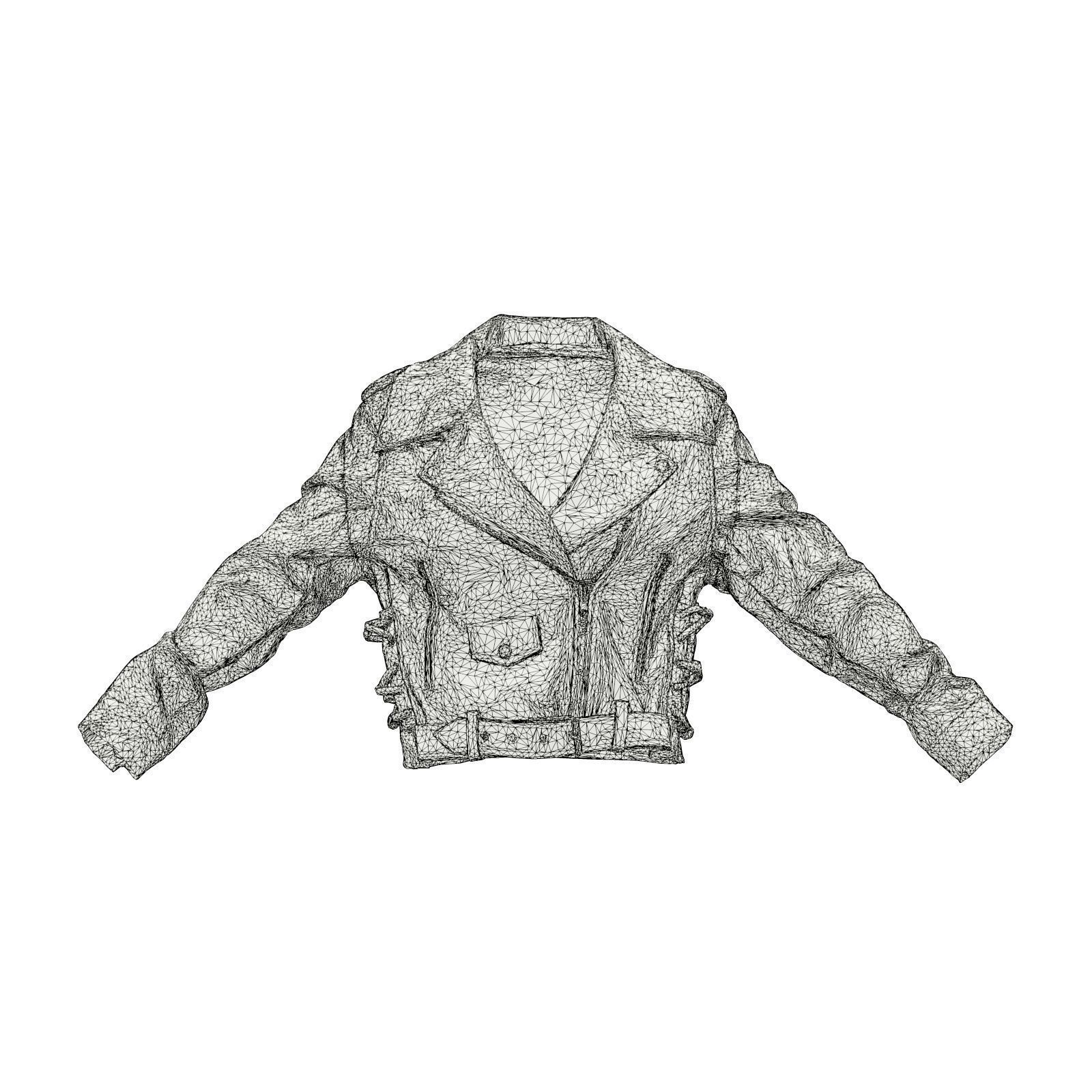 Oversized Biker Jacket 3D model_6