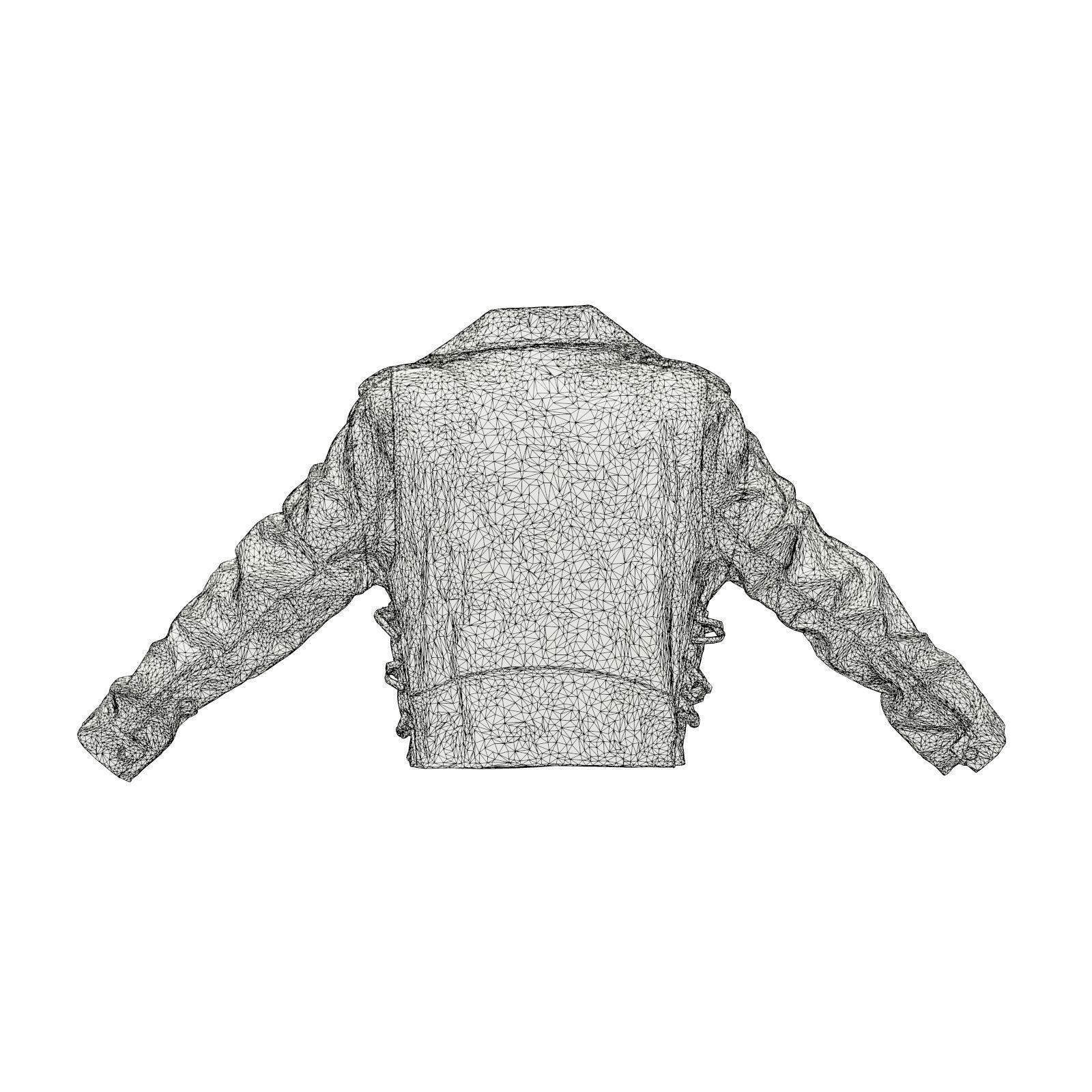 Oversized Biker Jacket 3D model_7