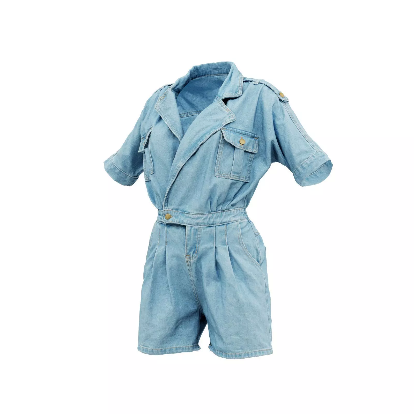 Open Jeans Romper 3D model_0