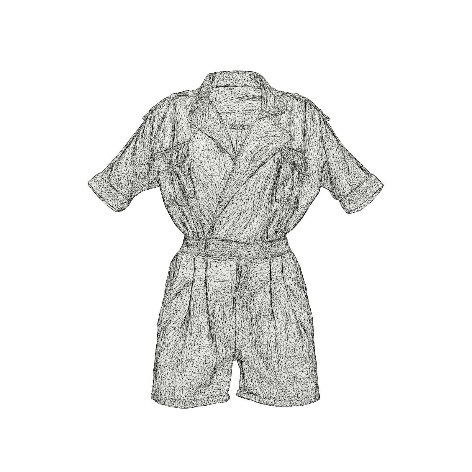 Open Jeans Romper 3D model_6