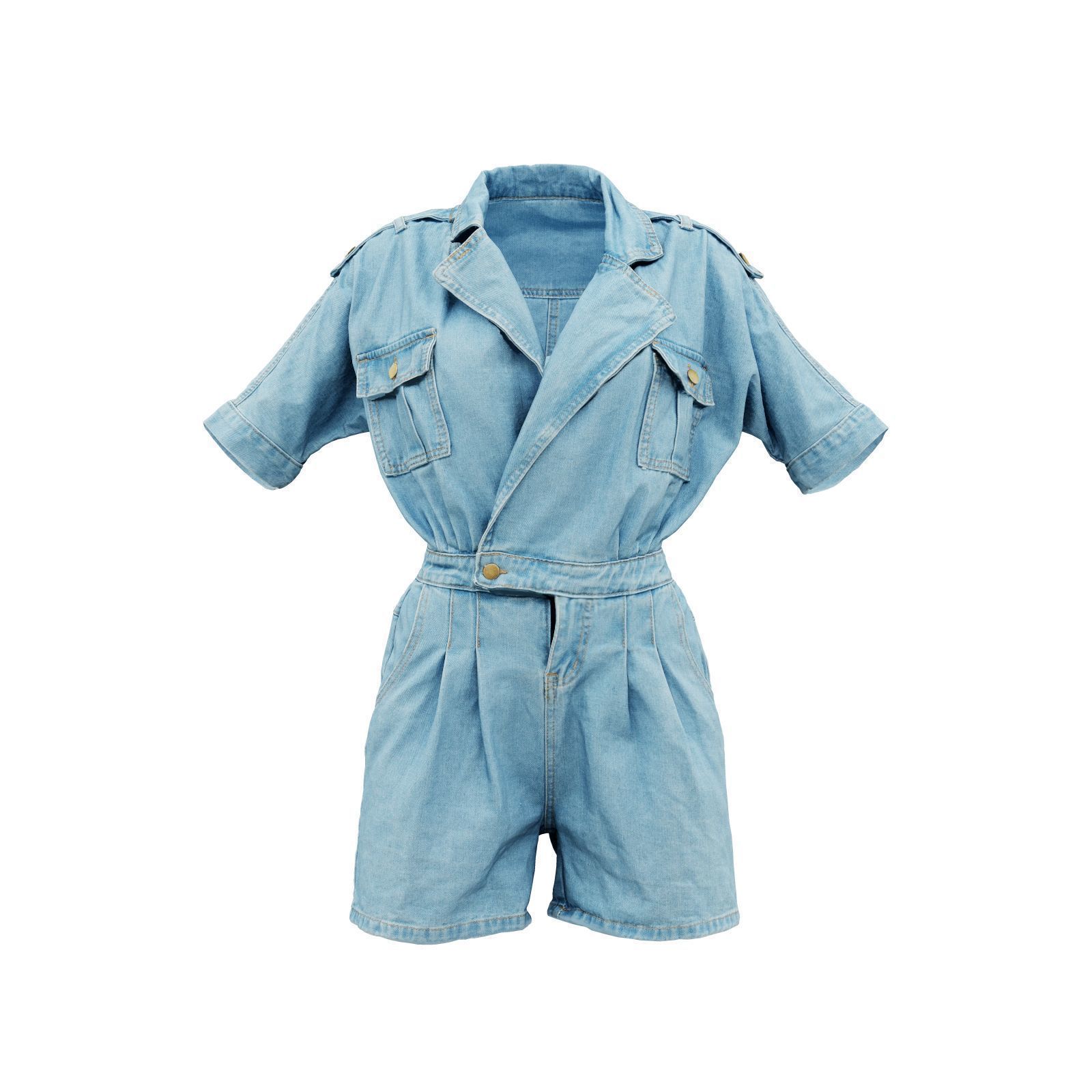 Open Jeans Romper 3D model_1