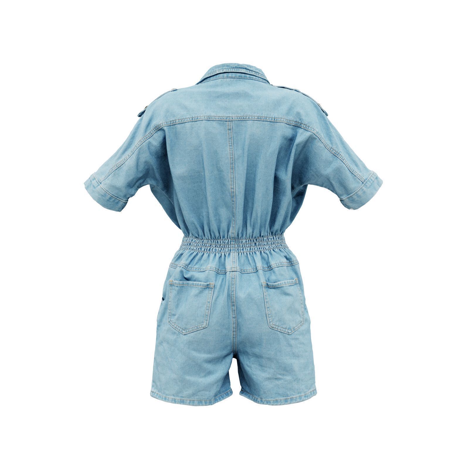 Open Jeans Romper 3D model_2