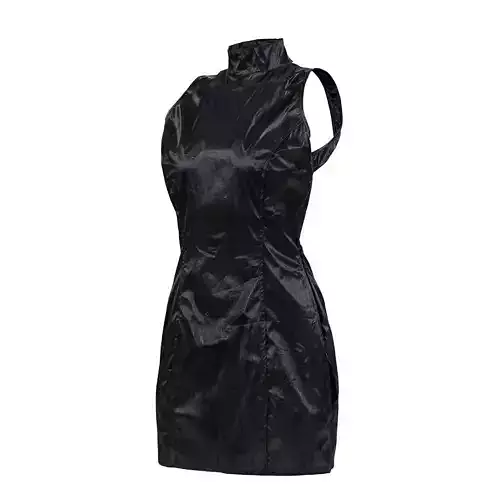 Open Back Vinyl Dress