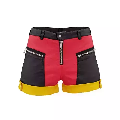 Multi Color Leather Shorts 3D model