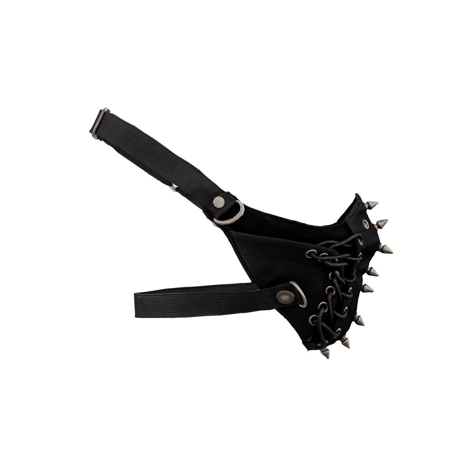 Mouthmask-Pins gothic face mask with metal straps 3D model_5