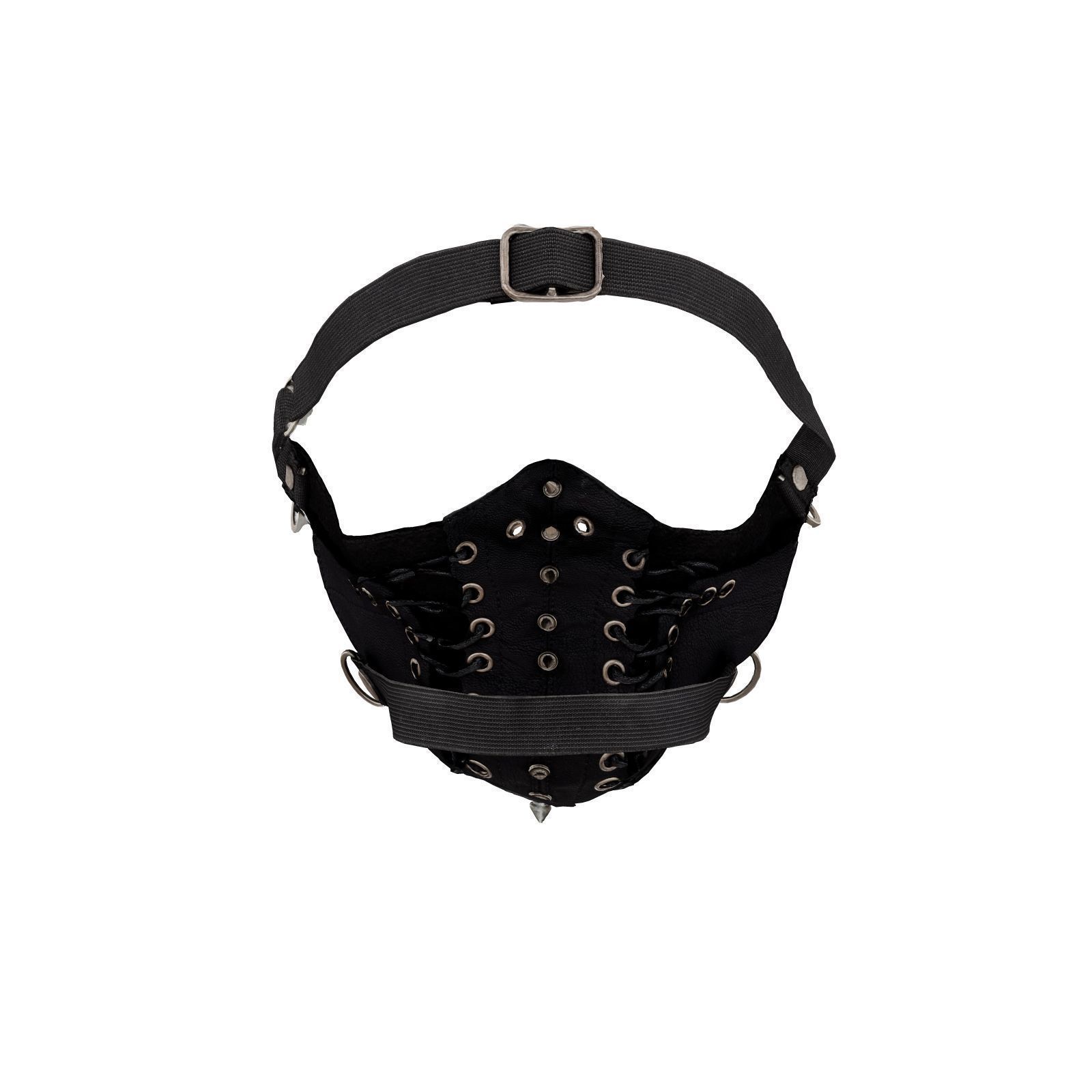 Mouthmask-Pins gothic face mask with metal straps 3D model_3