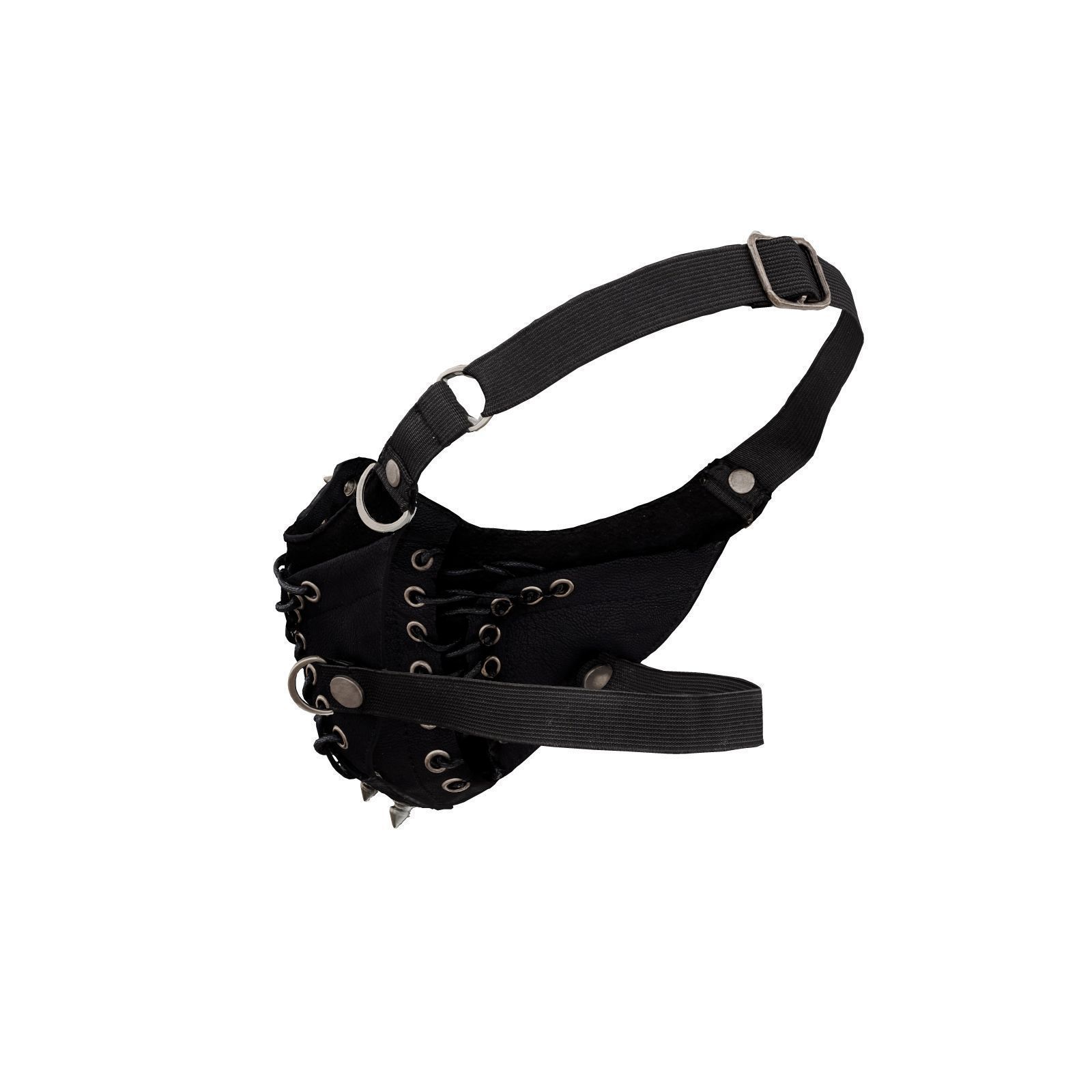 Mouthmask-Pins gothic face mask with metal straps 3D model_4