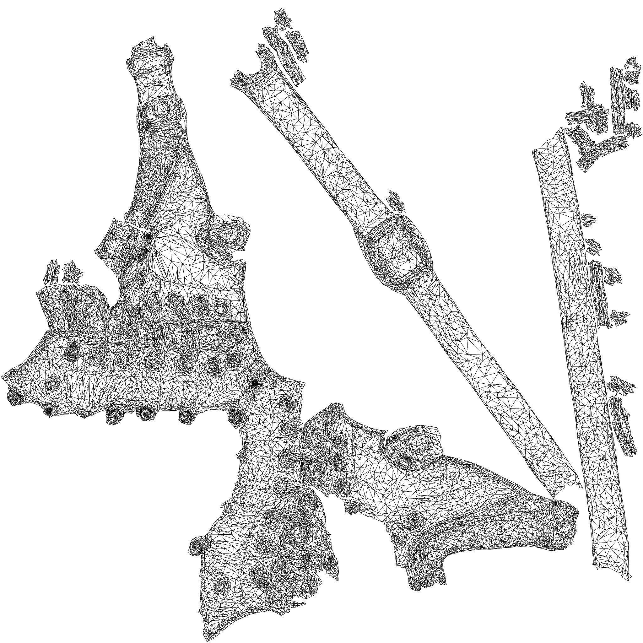 Mouthmask-Pins gothic face mask with metal straps 3D model_8