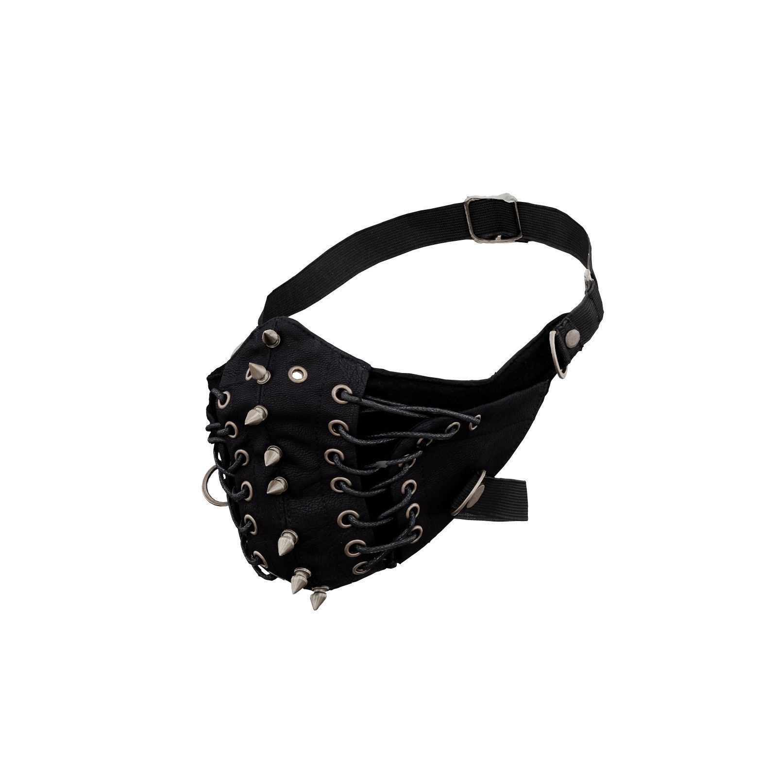 Mouthmask-Pins gothic face mask with metal straps 3D model_1