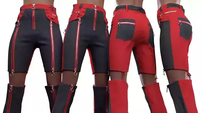 Modular Jeans Black Zipper Trousers