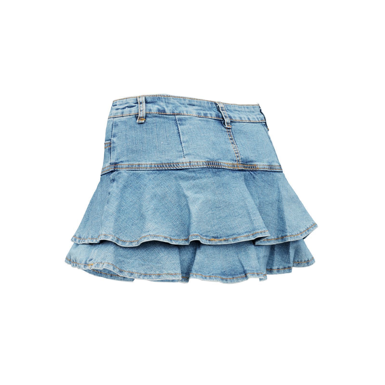 Mini Jeans Skirt 3D model_5