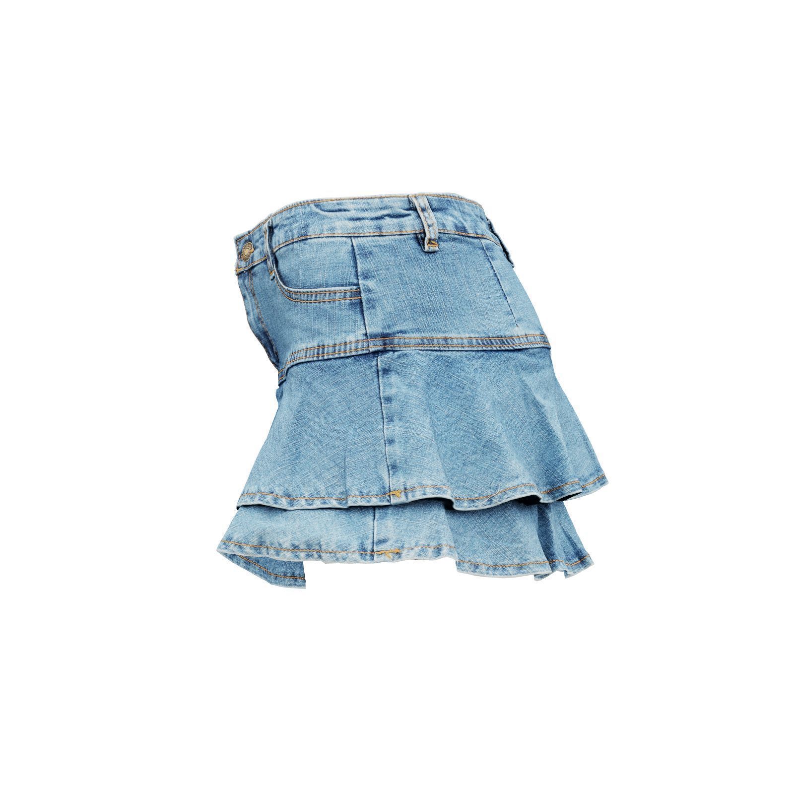 Mini Jeans Skirt 3D model_6