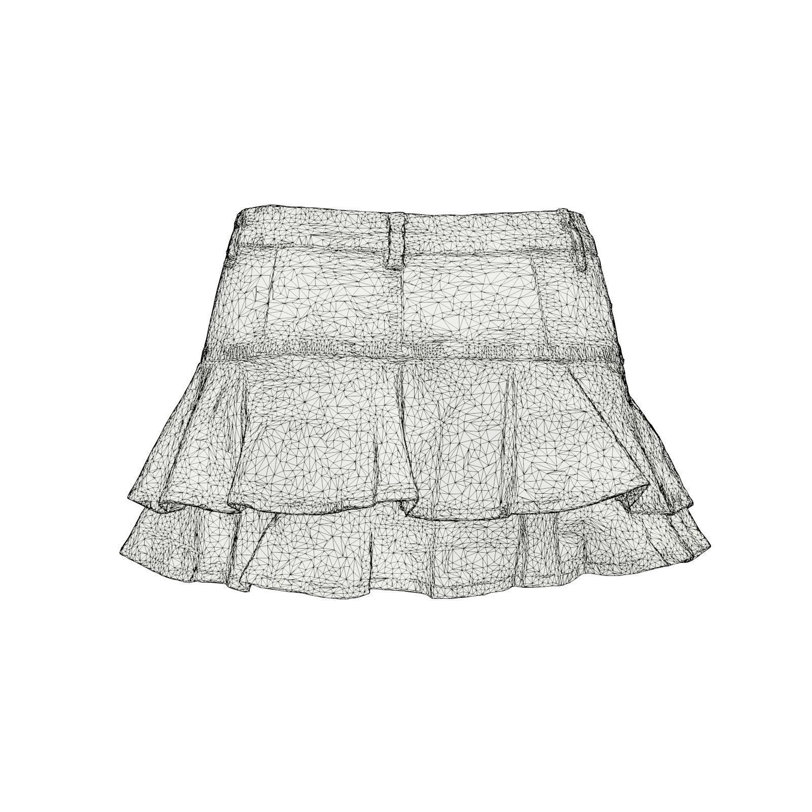 Mini Jeans Skirt 3D model_9