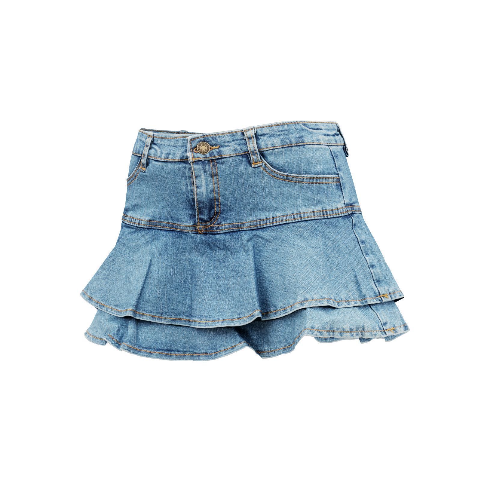 Mini Jeans Skirt 3D model_2
