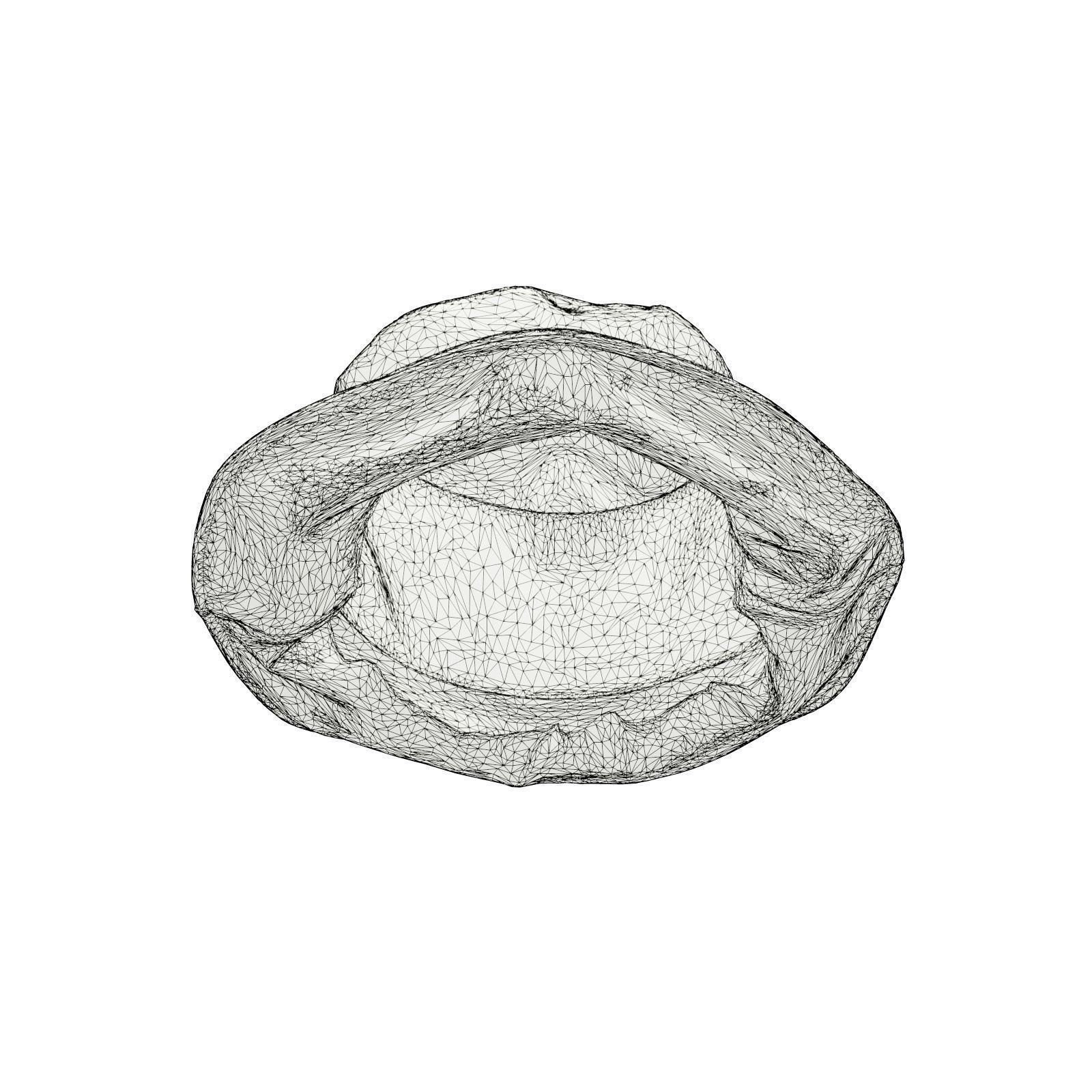 Metallic Sun Hat Down 3D model_6