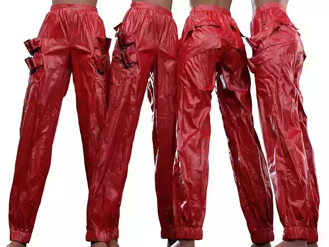 Metallic Straps Trousers 3D model